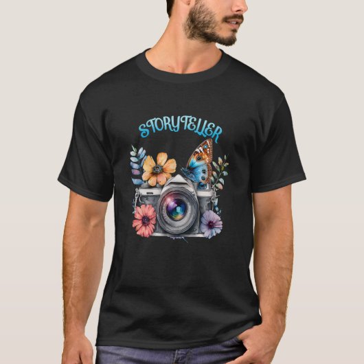 Storyteller Camera Photography Butterfly Photograp T-shirt (Voorkant)