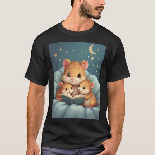 Storyteller – Father’s Day Hamster Family Tee T-shirt (Voorkant)