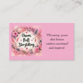 Storytelling Charm Roze Schrijver Novelist Visitekaartje (Voorkant)