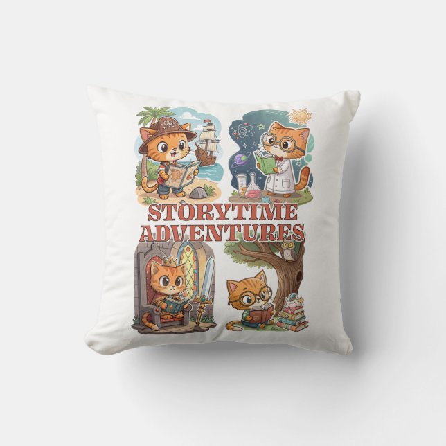 Storytime Adventures – A Journey Through Books Kussen (Voorkant)