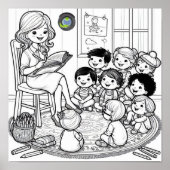 Storytime Circle Kleurplaat Poster (Voorkant)