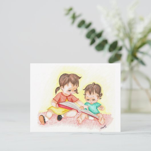 Storytime - Little Loves Art Briefkaart (Staand voorkant)