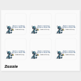 Storytime Mode ON Robot Baby shower Book Labels