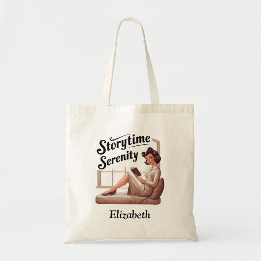 StoryTime Serenity Boek Lover Quote Tote Bag (Voorkant)