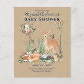 Storytime Woodland Animals Forest Baby shower Invi (Voorkant)