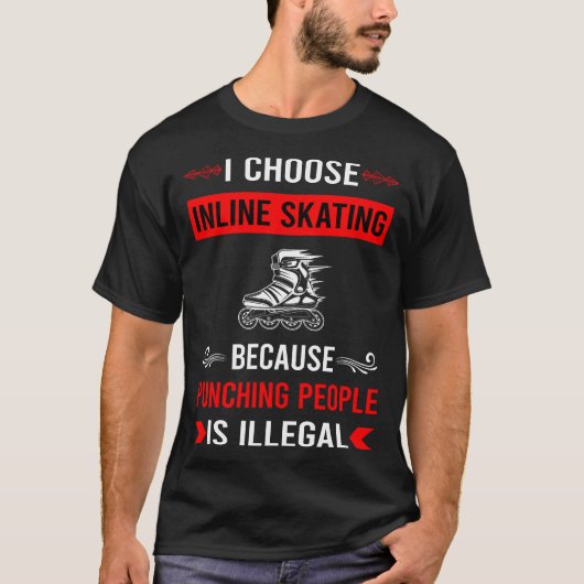 Stoten Inline Schaatsen Schaats Schaatser T-shirt (Voorkant)