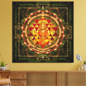 Stotram op Devi Lakshmi- Shri Yantra Canvas Afdruk (Insitu (Woonkamer))
