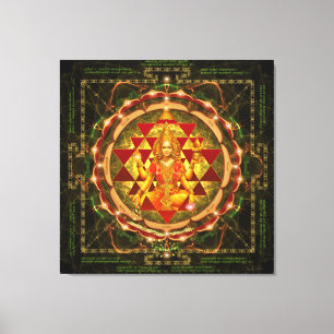Stotram op Devi Lakshmi- Shri Yantra Canvas Afdruk