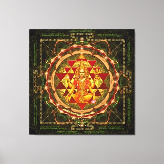 Stotram op Devi Lakshmi- Shri Yantra Canvas Afdruk (Voorkant)