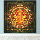 Stotram op Devi Lakshmi- Shri Yantra Canvas Afdruk (Insitu (Houten vloer))