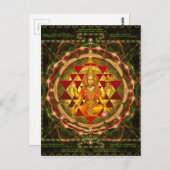 Stotram op Devi Lakshmi - Shri Yantra-Mahalakshmi Briefkaart (Voorkant / Achterkant)