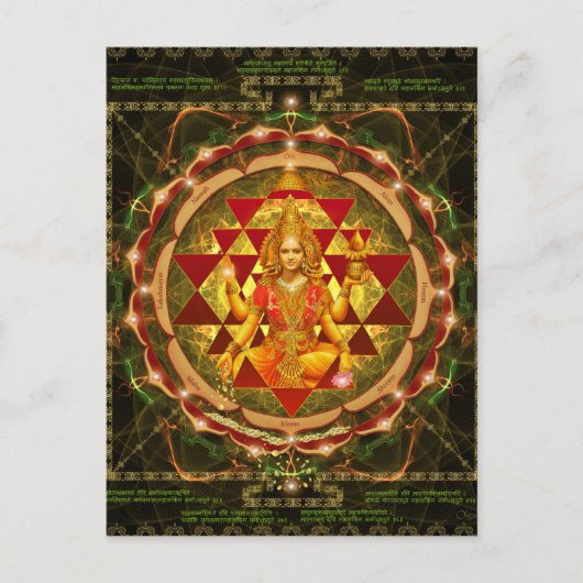 Stotram op Devi Lakshmi - Shri Yantra-Mahalakshmi Briefkaart (Voorkant)