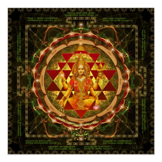 Stotram op Devi Lakshmi - Shri Yantra-Mahalakshmi Perfect Poster (Voorkant)