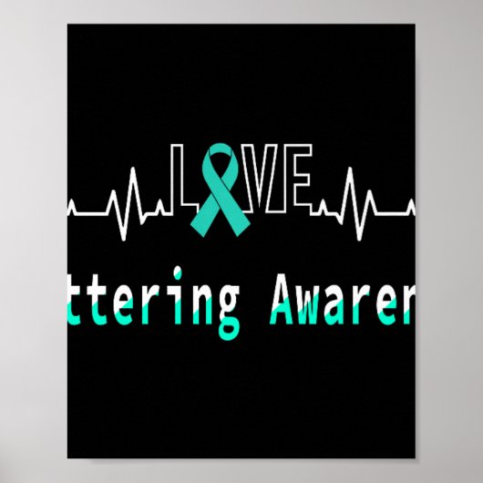 Stotteren Bewustzijn Liefde Hartslag Ondersteuning Poster (Voorkant)