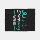 Stotterende Bewustzijn Vlinder Blauwgroen Ribbon H Fleece Deken (Voorkant (Horizontaal))