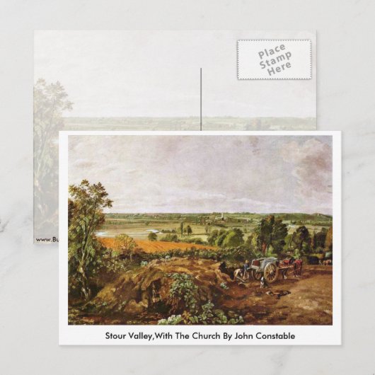 Stour Valley, met de kerk van John Constable Briefkaart (Voorkant / Achterkant)