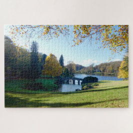 Stourhead-meer, uitzicht op het Pantheon. Legpuzzel