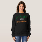 Stout and Shenanigans Funny St Patrick's Day Irish Trui (Voorkant volledig)