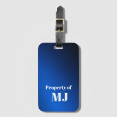 Stout Blauw Monogram Persoonlijk Bagagelabel (Voorkant (verticaal))