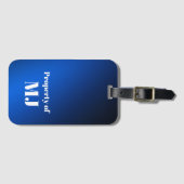 Stout Blauw Monogram Persoonlijk Bagagelabel (Voorkant (horizontaal))