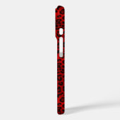 Stout Chic: Rode en Zwarte Luipaardprint  Case-Mate iPhone Case (Achterkant / Links)