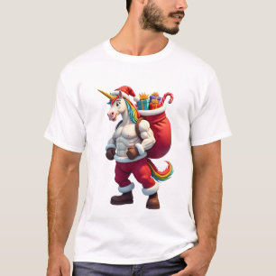 Stout Eenhoorn Grappig Gezins Kerst Ochtend T-shirt