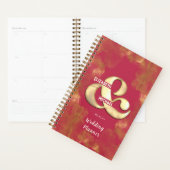 Stout Elegant Goud Roze Magenta Aangepaste Trouw Planner (Display)