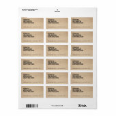 Stout gesjabloneerd houten adreslabel etiket (Full Sheet)