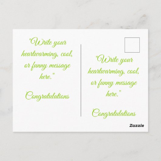 Stout Groene AANPASBARE Briefkaart (Achterkant)