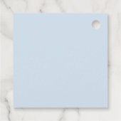 Stout Heldere Zachte Blauwe Chic Moderne Trouw Bedankjes Labels (Achterkant)