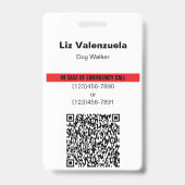 Stout Huisdier Oppas Hondenuitlater QR Code Nood I Badge (Achterkant)