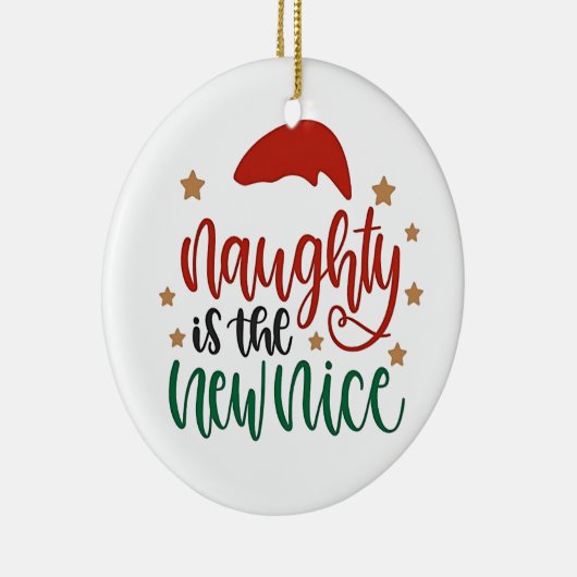 Stout is het nieuwe leuk grapfige kerstman keramisch ornament (Rechts)