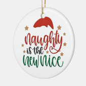 Stout is het nieuwe leuk grapfige kerstman keramisch ornament (Links)