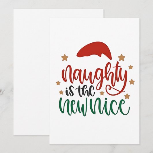 Stout is Het Nieuwe Leuk Grappige Kerstman Feestdagenkaart (Voorkant / Achterkant)