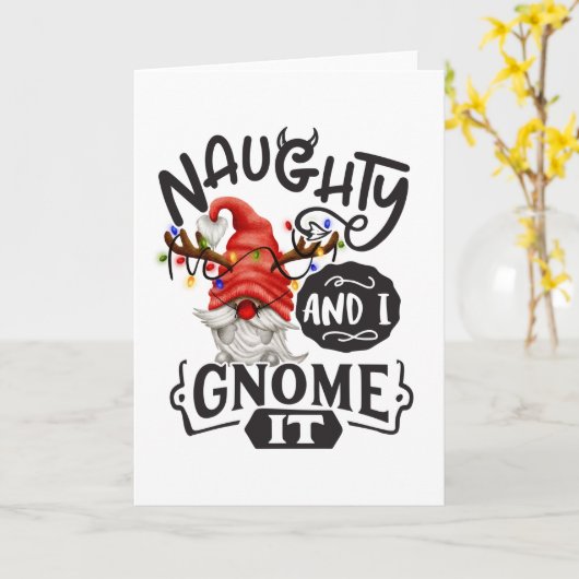 Stout Kerstkabouter Kaart (Gele Bloem)