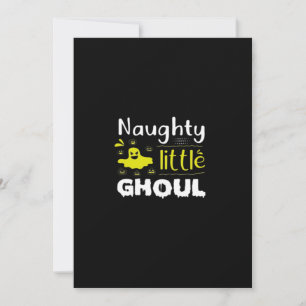 Stout Klein Ghoul Grappig Halloween-ontwerp Feestdagenkaart