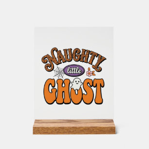 Stout Klein Spookje Vintage Halloween T-shirt Ontw Acryl Bord