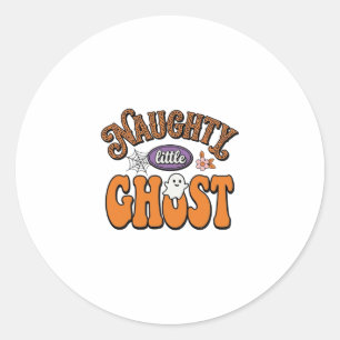 Stout Klein Spookje Vintage Halloween T-shirt Ontw Ronde Sticker