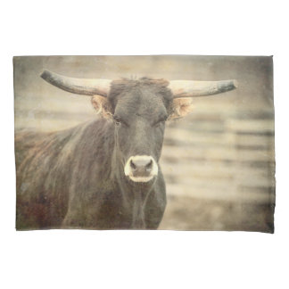 STOUT LONGHORN STEER PILLOWCASE KUSSENSLOOP