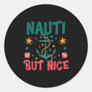 Stout Maar Aardig Grappige Zeevaart Kerst Puntgrap Ronde Sticker
