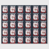 STOUT MEISJE KERST SANTAS WRAPPAPER CADEAUPAPIER (Vlak)