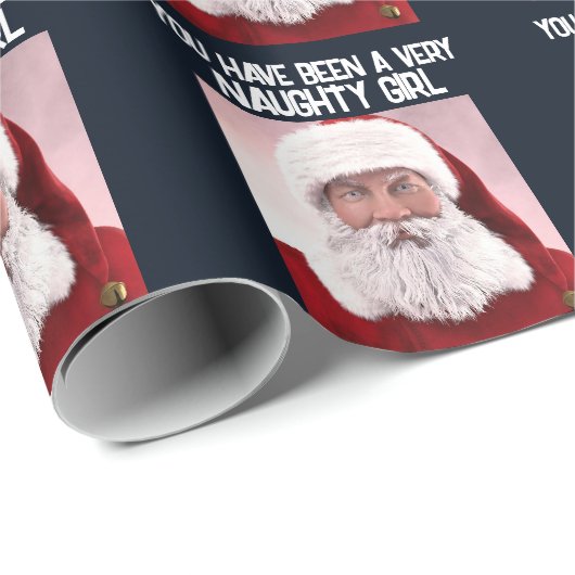 STOUT MEISJE KERST SANTAS WRAPPAPER CADEAUPAPIER (Rol Hoek)