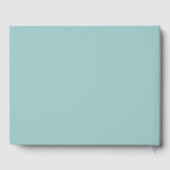 Stout Minimalistisch Modern Aqua Blauwe Aangepaste Gastenboek (Achterkant)