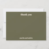 Stout Minimalistisch Olijf Herfst Retro Aangepaste Bedankkaart (Voorkant)