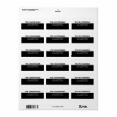 Stout modern uitziend zwart & wit retouradres etiket (Full Sheet)