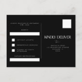 Stout & Modern Zwart Wit Trouw RSVP Briefkaart (Achterkant)