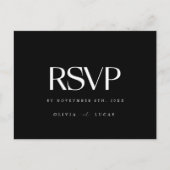Stout & Modern Zwart Wit Trouw RSVP Briefkaart (Voorkant)