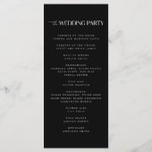 Stout & Modern Zwart- & Witte Huwelijk Programmakaart (Achterkant)