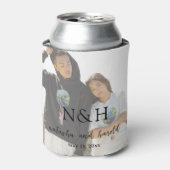 Stout Monogram Foto Moderne Trouw Blikjeskoeler (Blikje Voorkant)