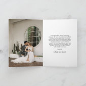 Stout Monogram Foto Moderne Trouwdag Bedankkaart (Binnen)